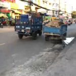 Xe chở xà bần không che chắn